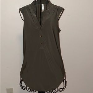 Olive Green, Sleeveless Blouse, Small